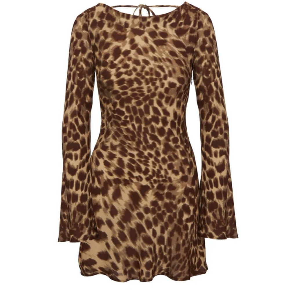 Leopard Print Long Sleeve Dress
